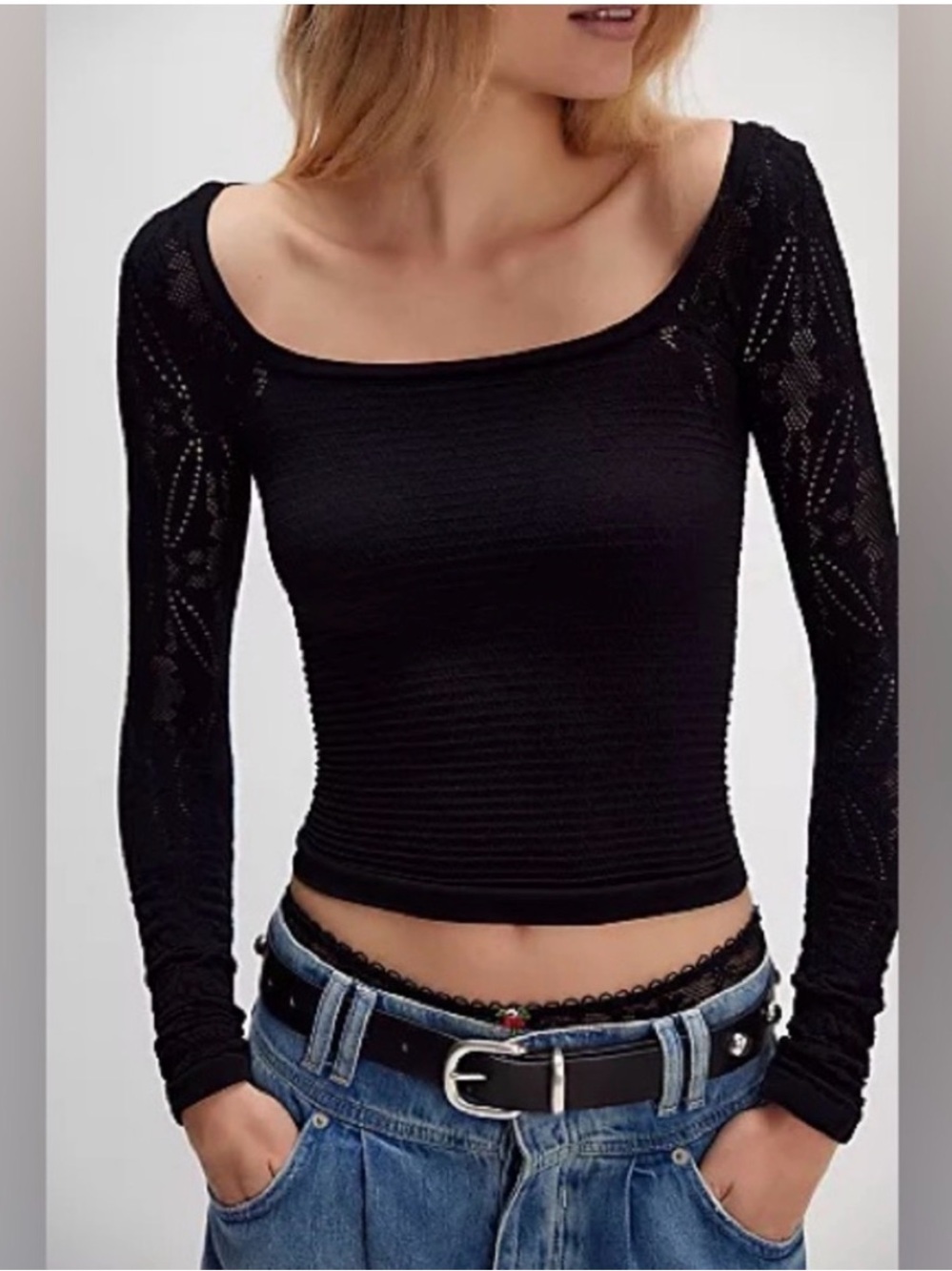 Free people brown textured top